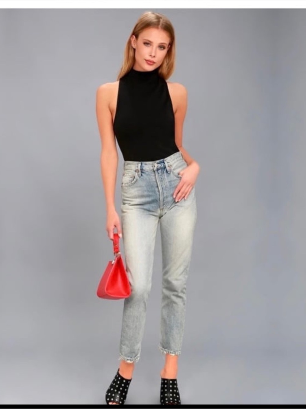 FREE PEOPLE Boa Vista Mock Neck Cutout Top Knit Sleeveless Blouse Size small